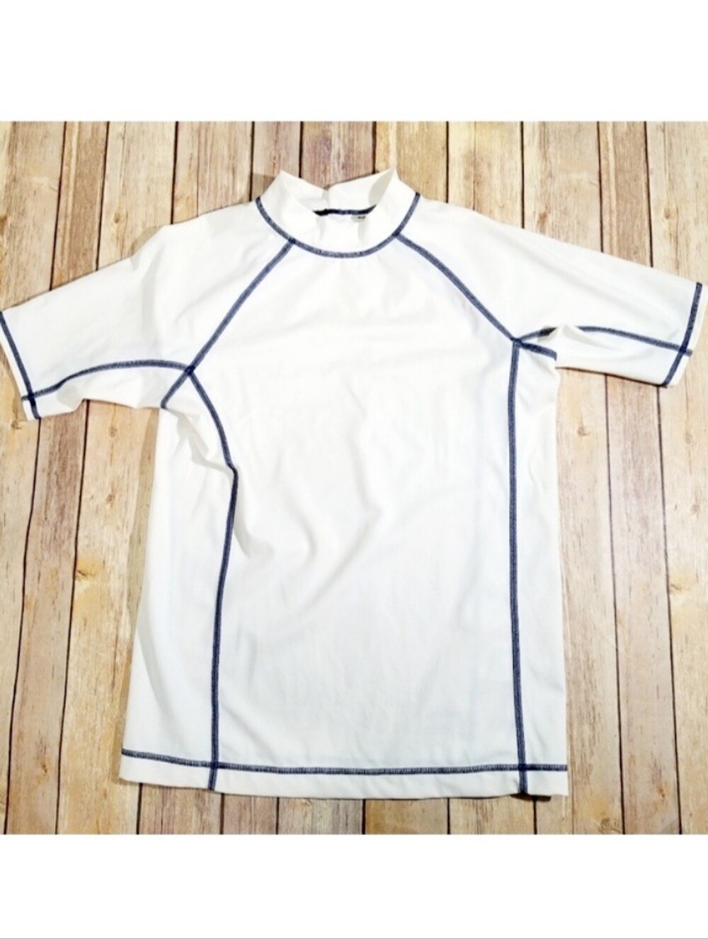 Lands End white rash guard swim shirt 10-12